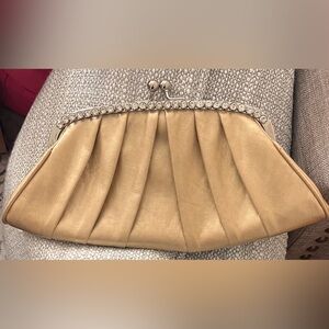 Vintage Gold Clutch with Rhinestone Detail